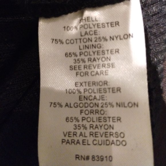 SMALL Black Pullover Sweater with Scoop Neck and Lacy Front - Picture 3 of 4